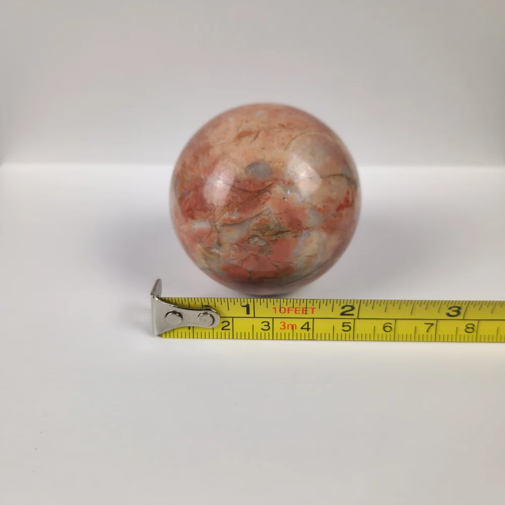 Natural Red Jasper Sphere Polished Ball‎ with Flat Bottom Paperweight